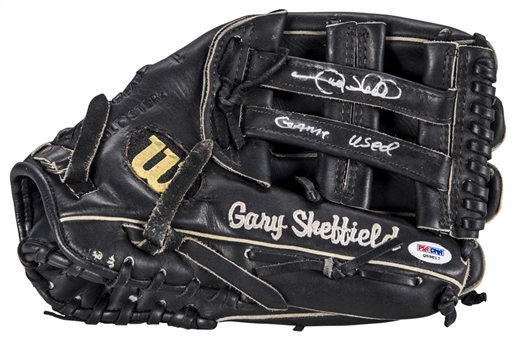 Circa 2002 Gary Sheffield Game Used & Signed Rawlings Pro-HFB Fielders Glove with Wilson Logo (PSA/DNA)